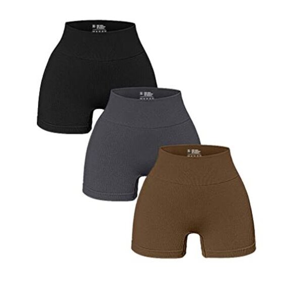 OQQ Women's Ribbed Seamless Workout Shorts - Picture 14 of 15